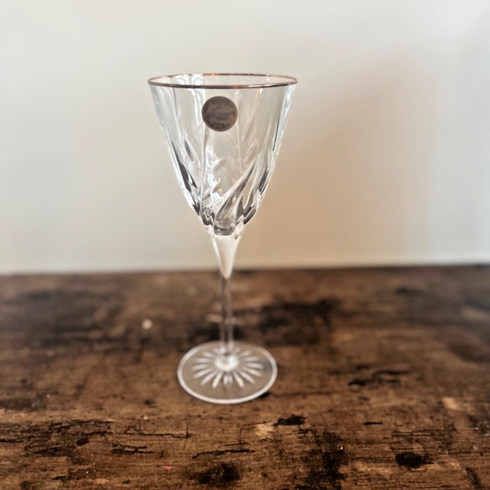 Vintage Cristal D'Arques Cassandra Gold Goblet